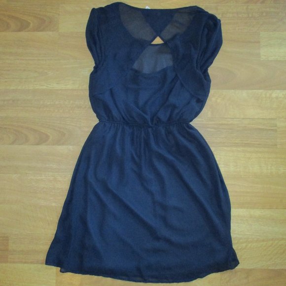 NWOT Navy Bling Keyhole Back Midi Dress L - Picture 3 of 4